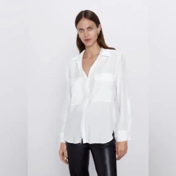 ZARA NWT 100% SILK SHIRT LIMITED EDITION - XS ($150) - Picture 1 of 7